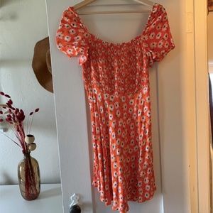 Orange Floral Dress